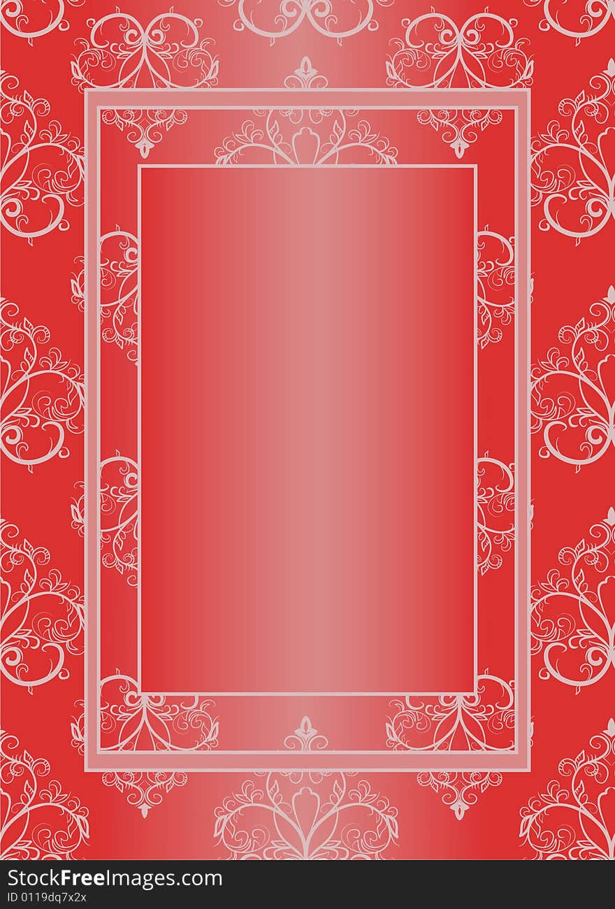 Stylish framework with a pattern in red color. Stylish framework with a pattern in red color