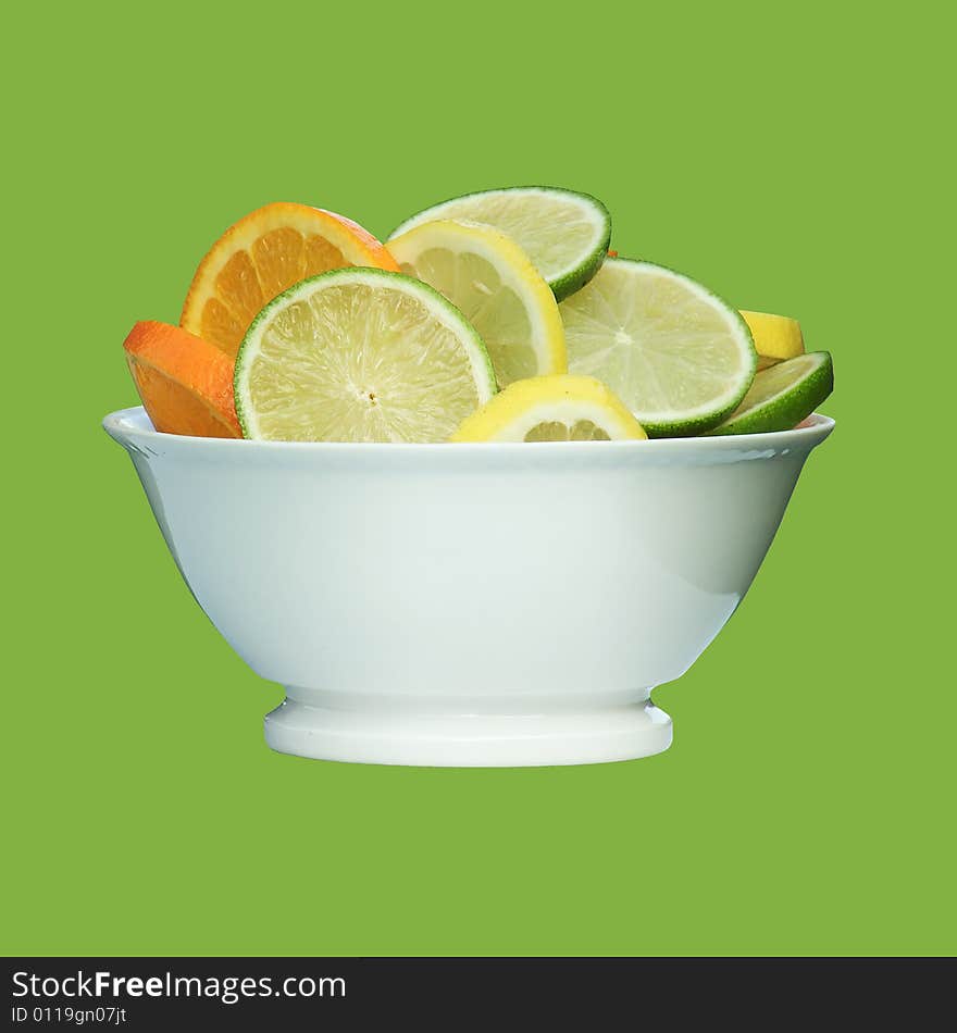 Citrus in bowl (included clipping path and isolated)