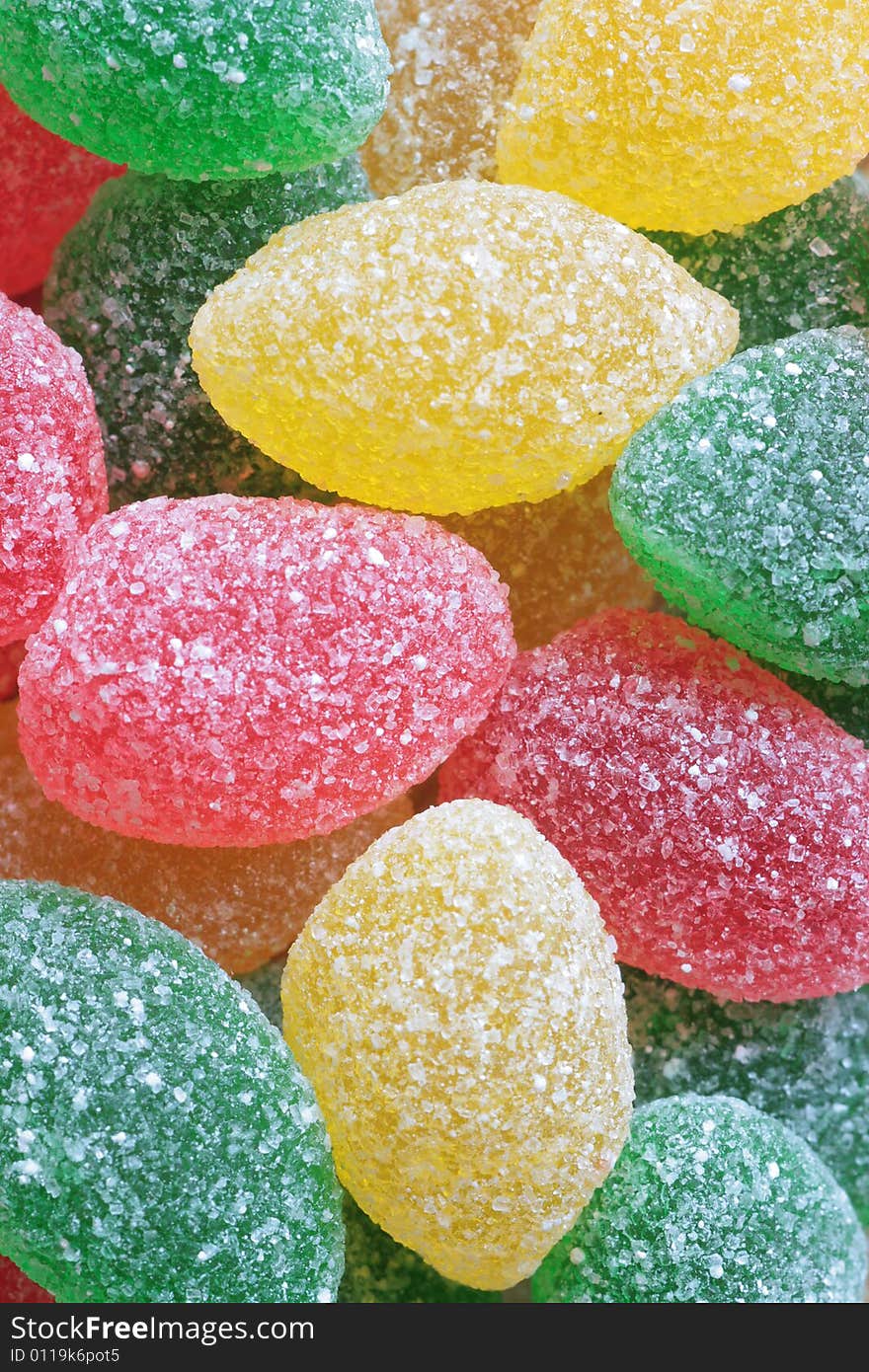 Close-up of multicolored sweet candies. Close-up of multicolored sweet candies.