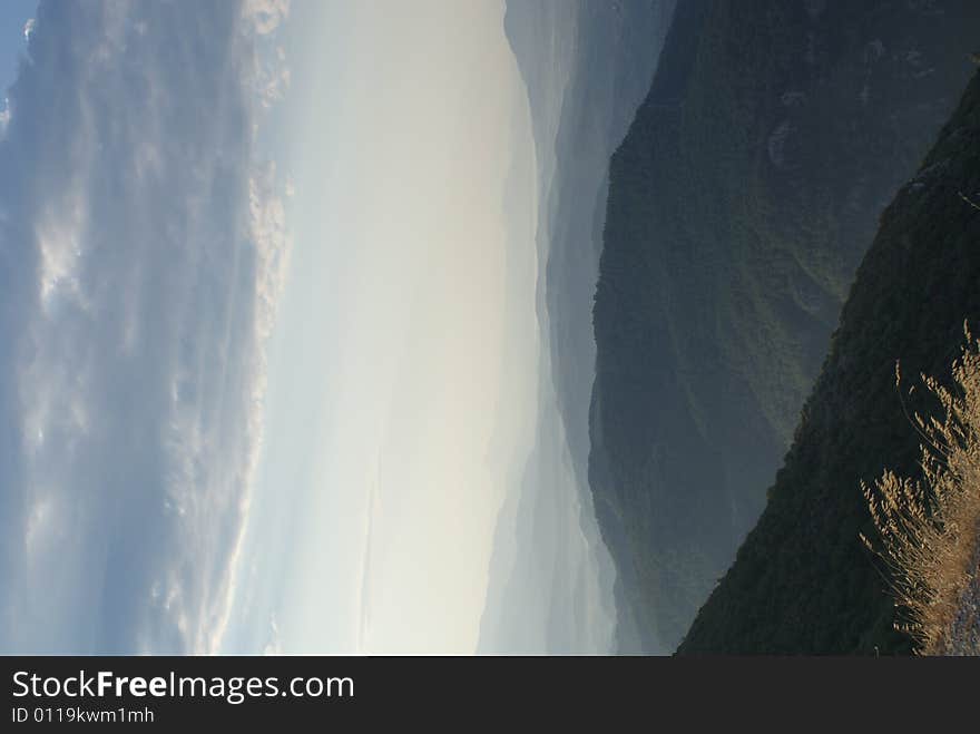 Mountains and clouds