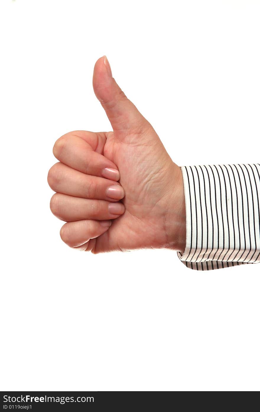 Thumb up gesture  businessman detail. Thumb up gesture  businessman detail