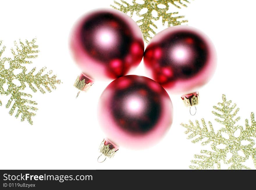 Close-up of red Christmas balls decoration. Close-up of red Christmas balls decoration