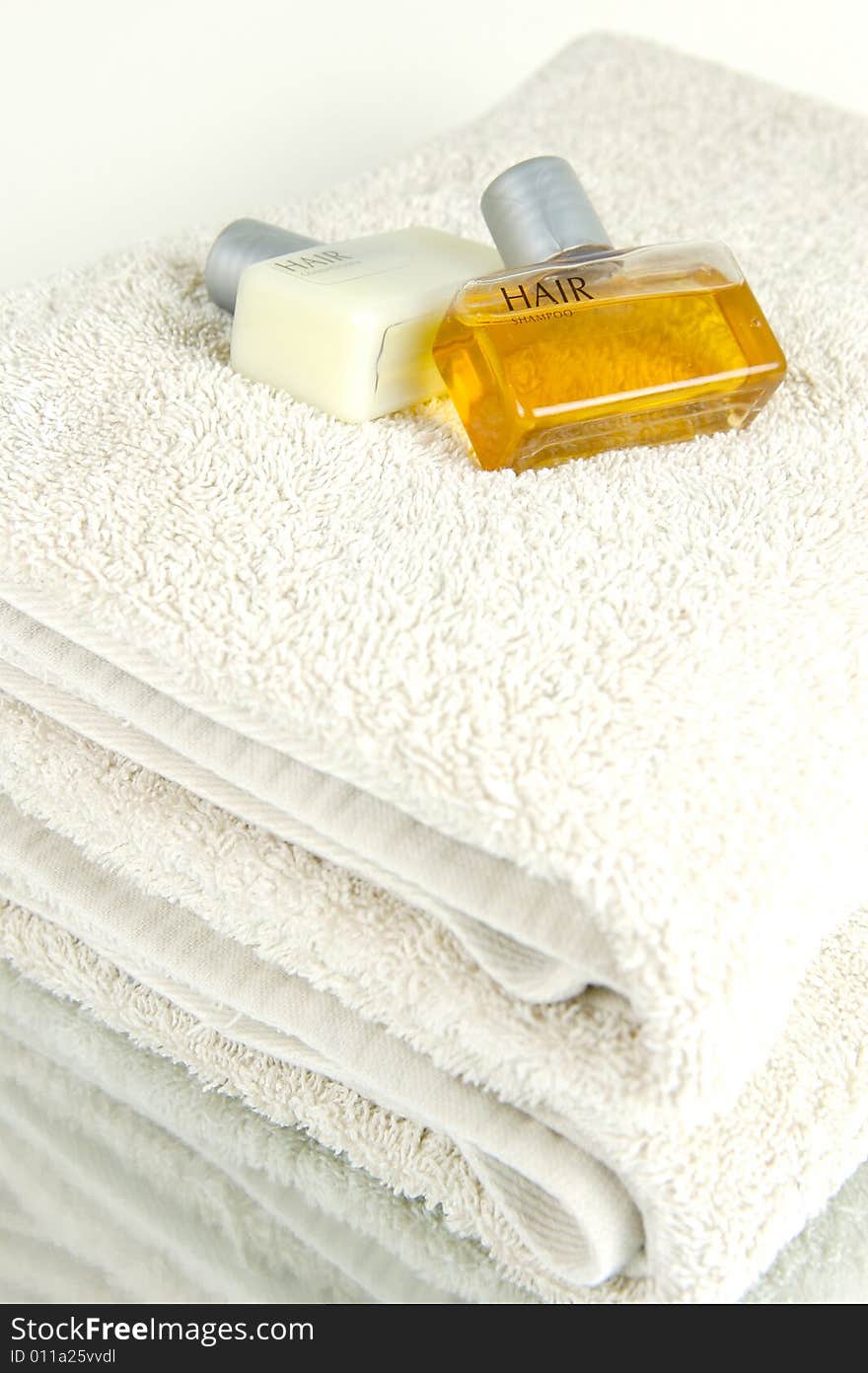 Hair and body products isolated against a white background