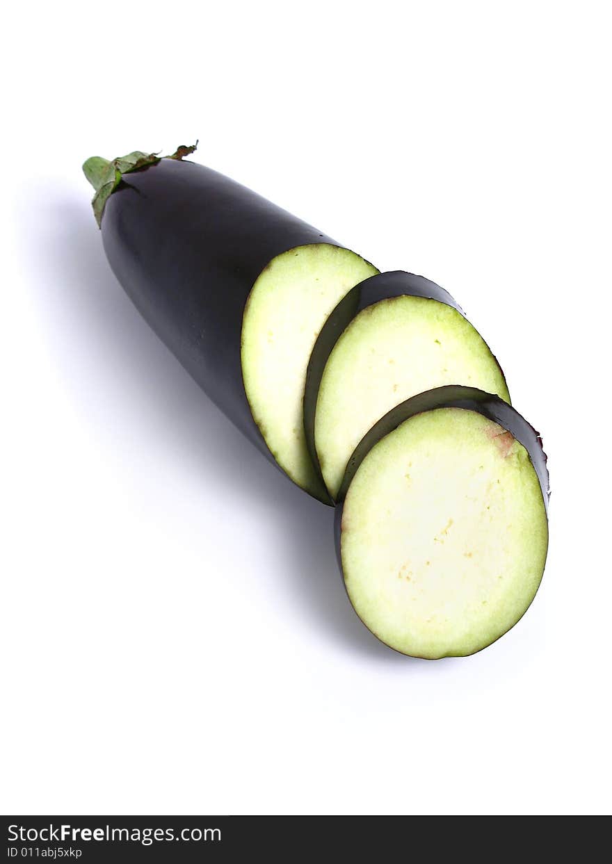 Sliced Eggplant alone on white background. Sliced Eggplant alone on white background