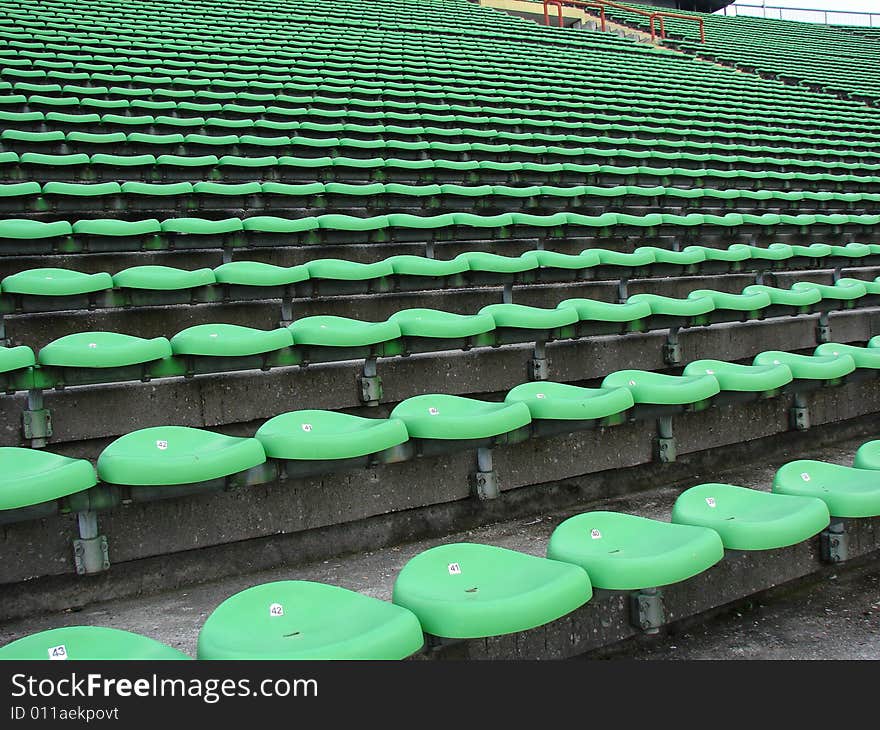 Empty stands at the Olympic stadium in Sarajevo.