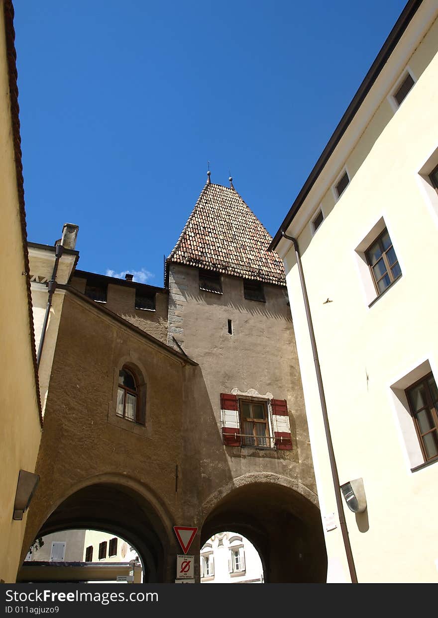 A guard tower on the ancient walls of Bressanone