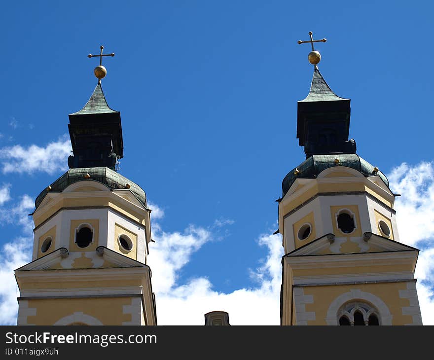 Two belltowers