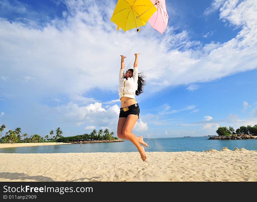 Smiling face at the beach. Smiling face at the beach.