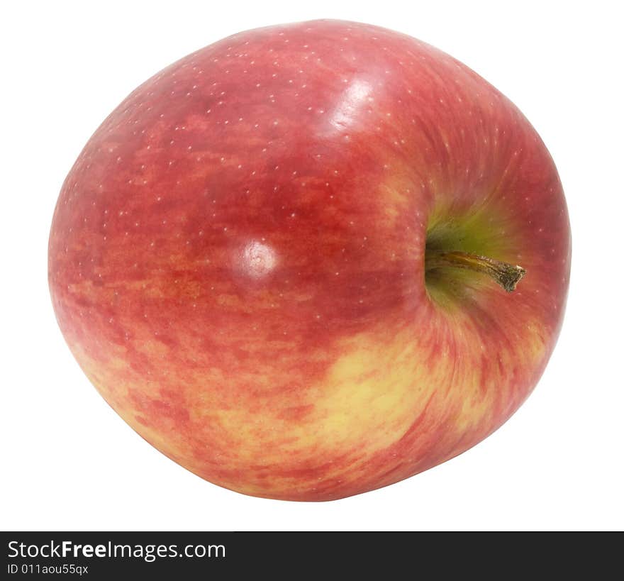 Nice fresh red apple isolated over white with clipping path