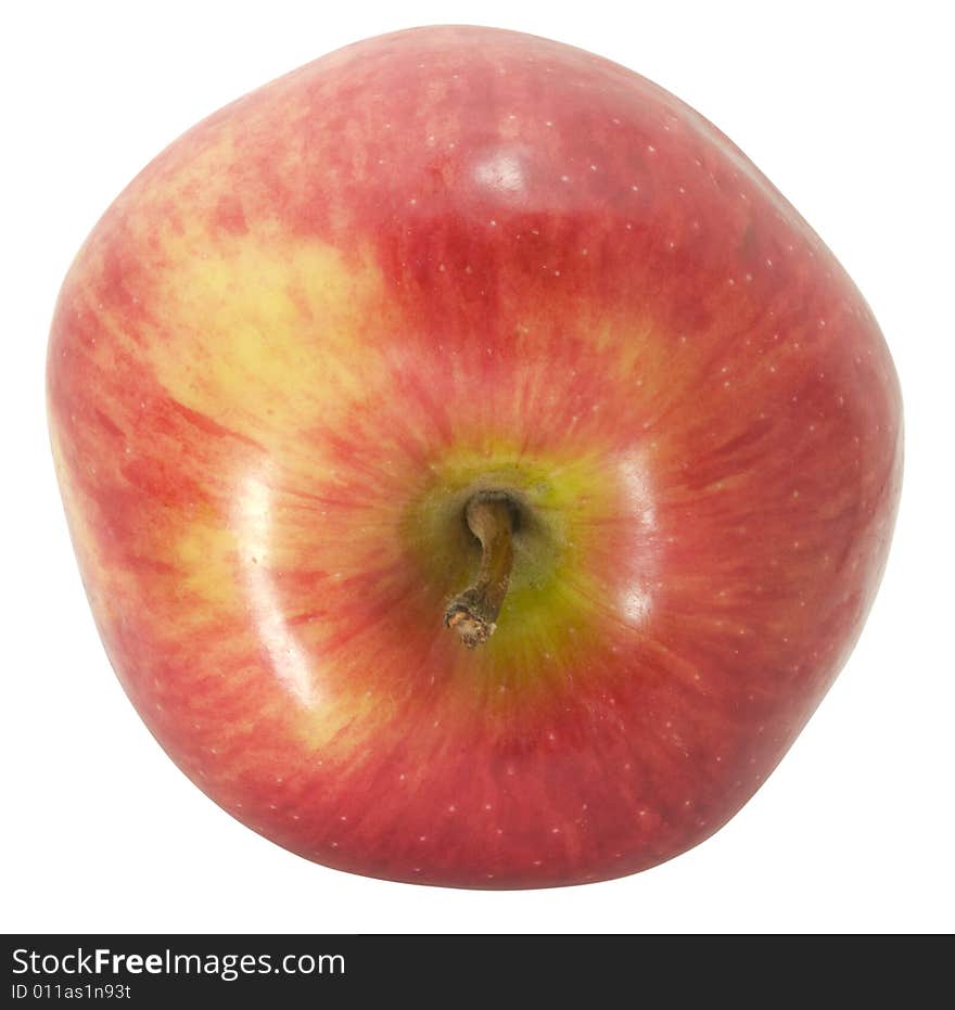 Nice fresh red apple isolated over white with clipping path