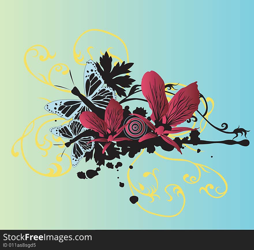 Illustration of a floral background