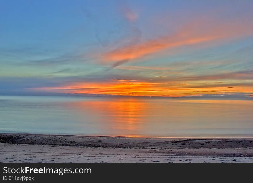 Blue and orange landscape