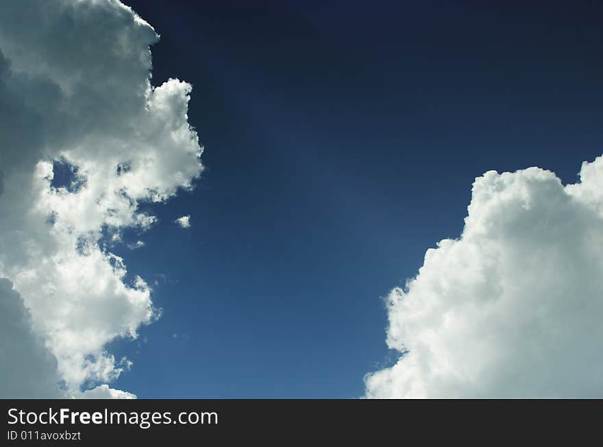 Overcast, cloudy blue sky before the rain. Overcast, cloudy blue sky before the rain