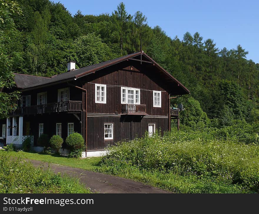 This sort of traditional countryside houses one can meet in the southern part of Poland (Krakow area). This sort of traditional countryside houses one can meet in the southern part of Poland (Krakow area).