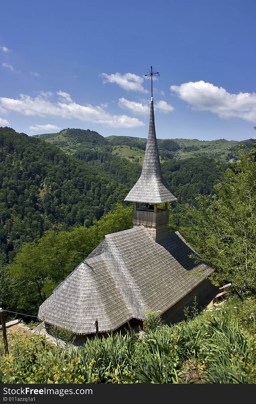 Little Rural Church on top of the field