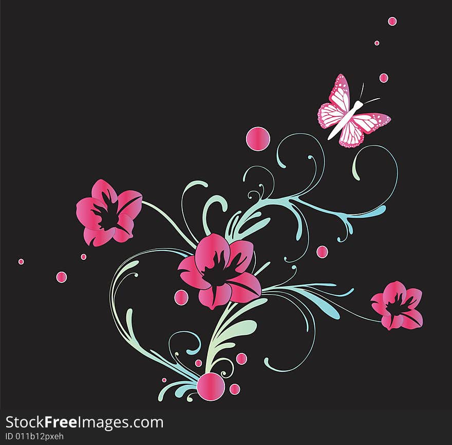 Illustration of a floral background