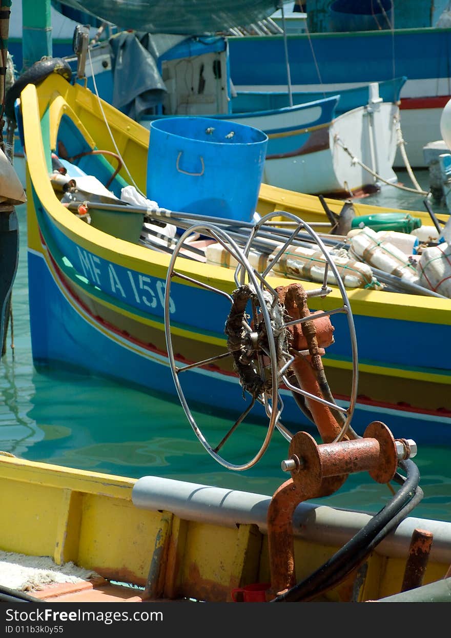 Equipment on Maltese traditional boats. Equipment on Maltese traditional boats