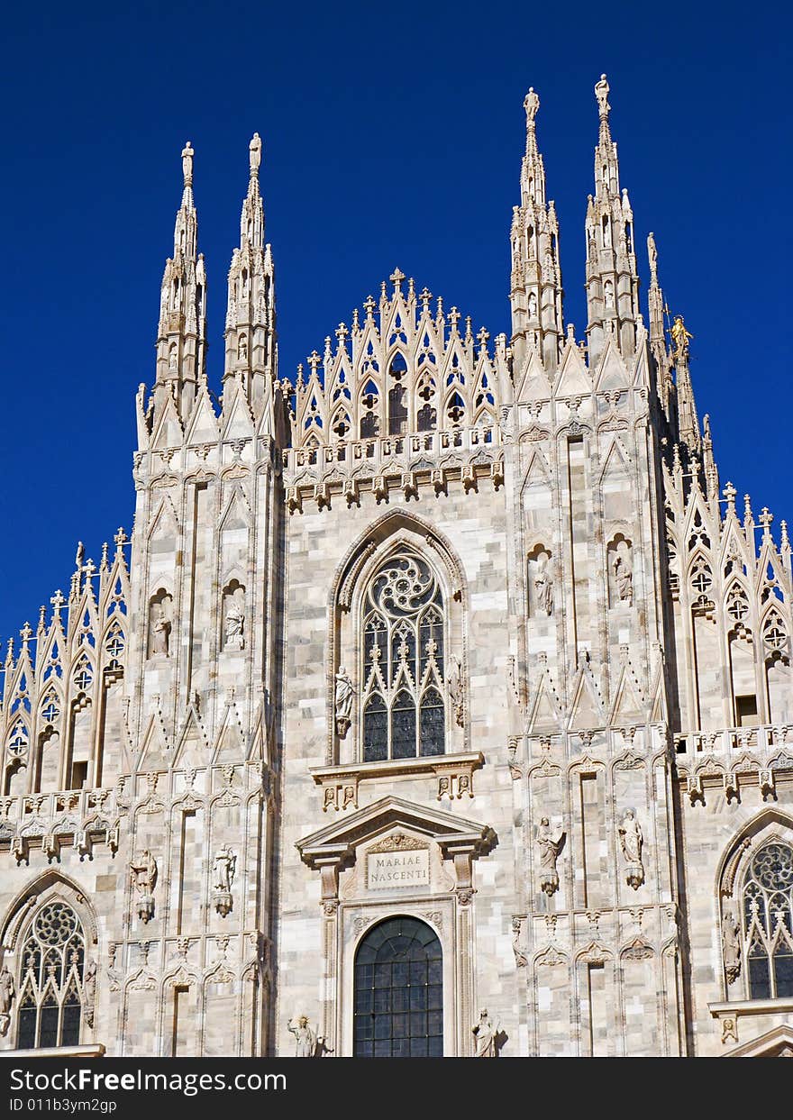 Front view of Duomo, in Italy. Front view of Duomo, in Italy