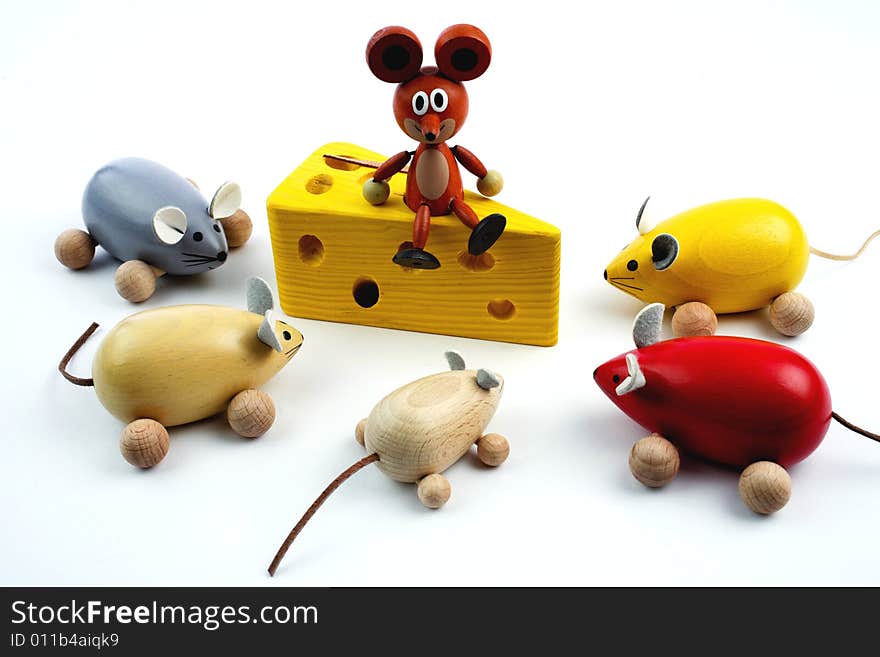 Six Wooden Mice