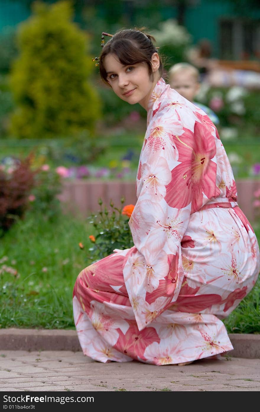 Girl In A Flower Yukata