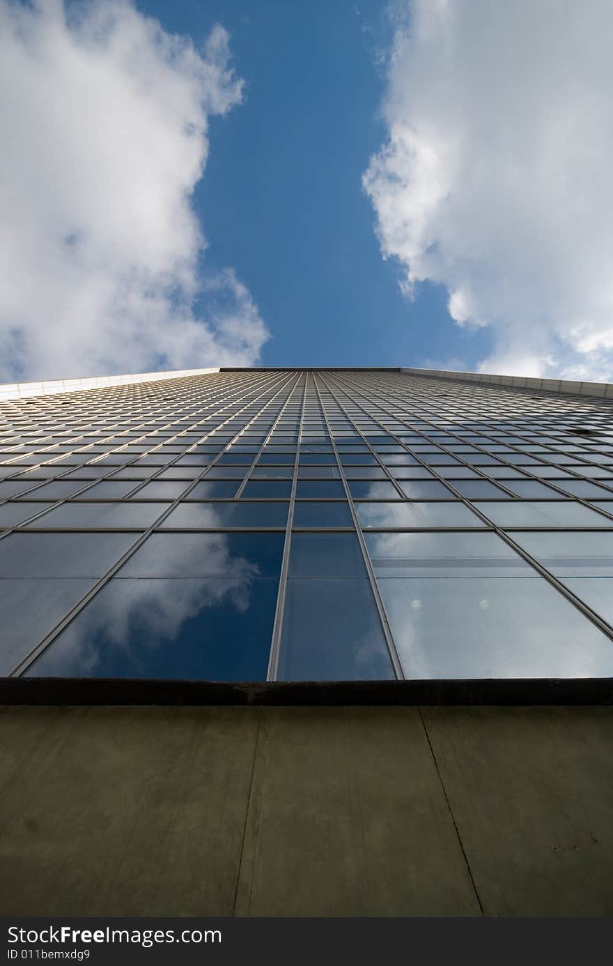 A complex of skyscrapers in day time