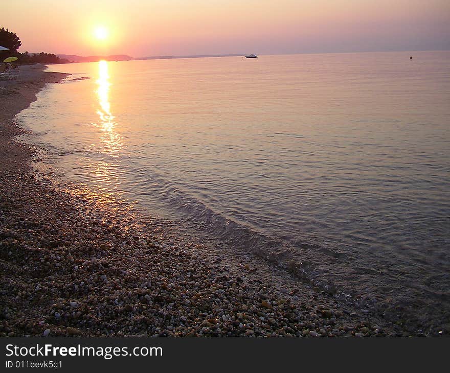 Sunset at the mediterranean sea coast. Sunset at the mediterranean sea coast