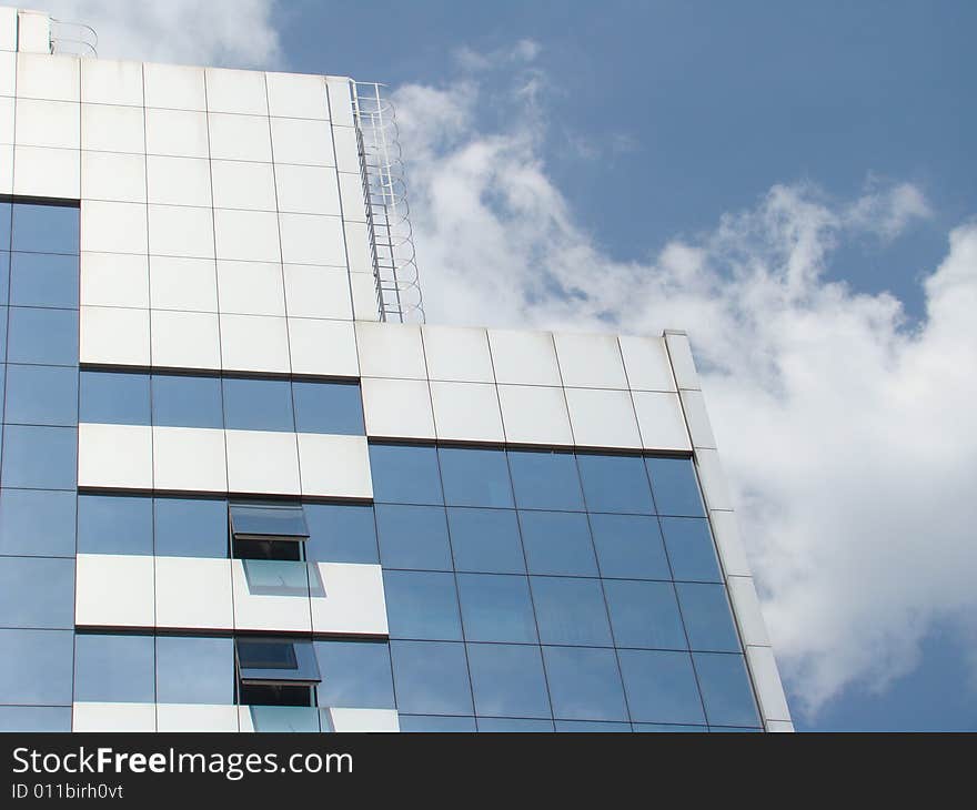 The Office building in clouds