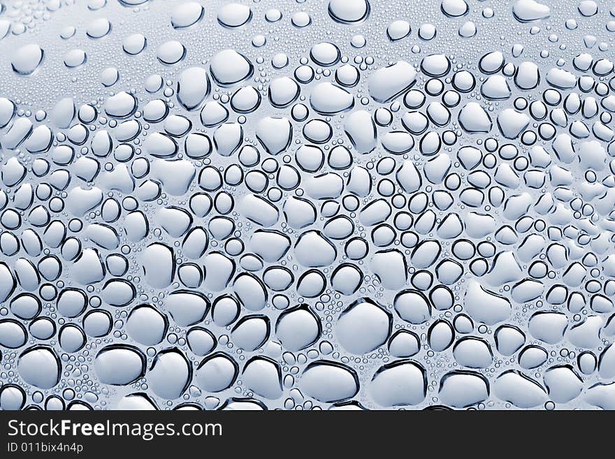 Water bubbles background blue tint