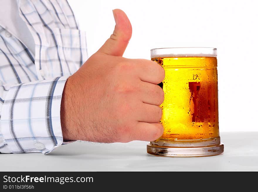 Beer in man hand