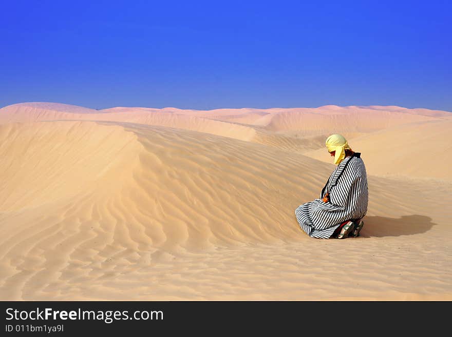 A;one in sand of desert. A;one in sand of desert