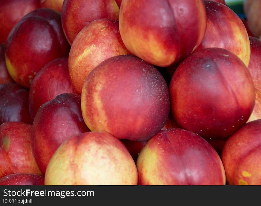 Tasty nectarines on the market