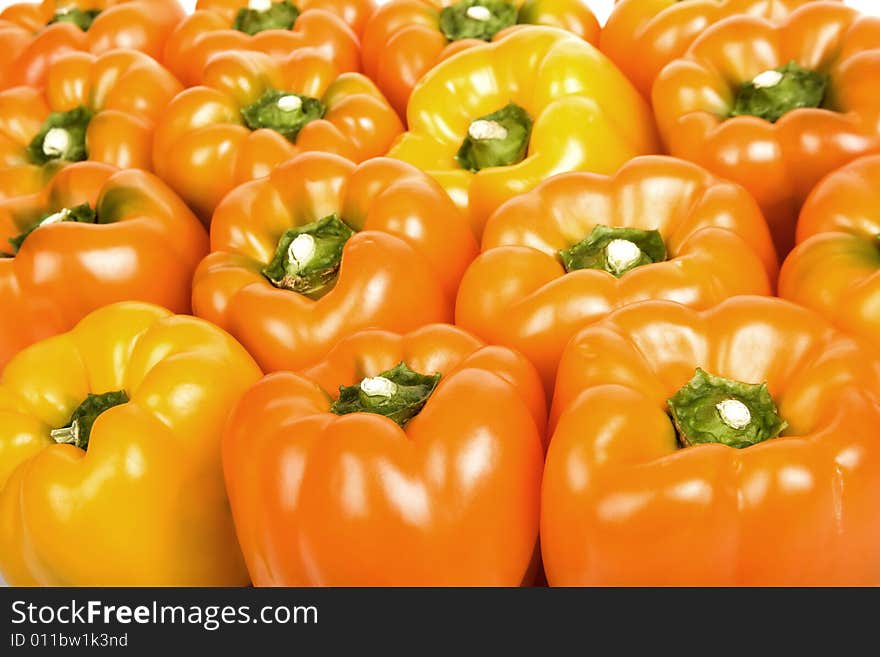 Bright Red Bell Peppers Filling the Frame