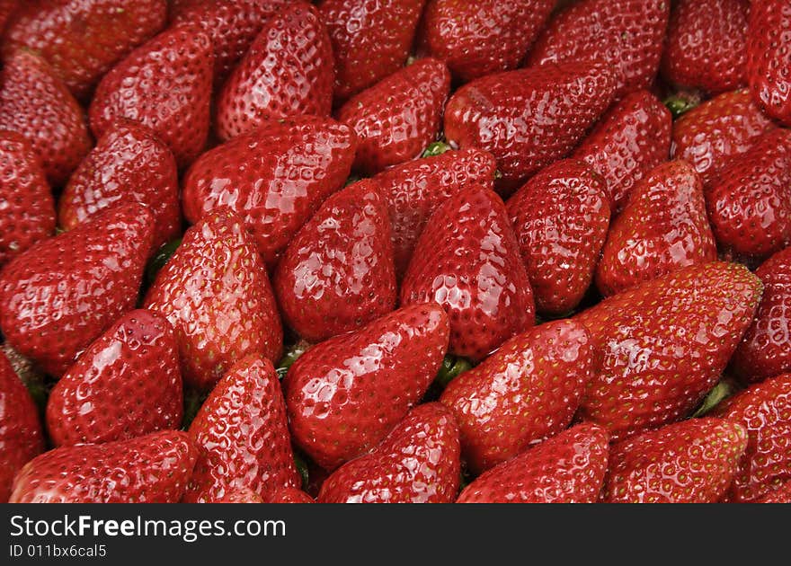 Bright Red Strawberries Filling the Entire Frame