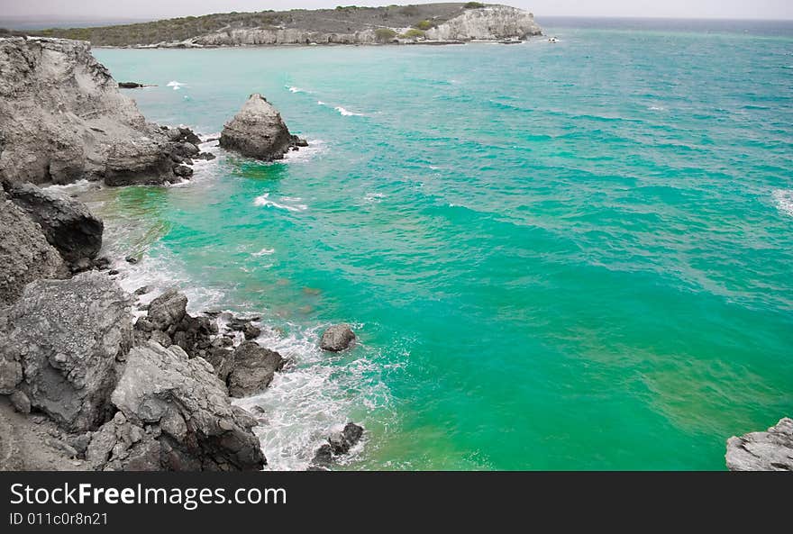 Beautiful view of the cliff in south-east part of Puerto Rico. Beautiful view of the cliff in south-east part of Puerto Rico