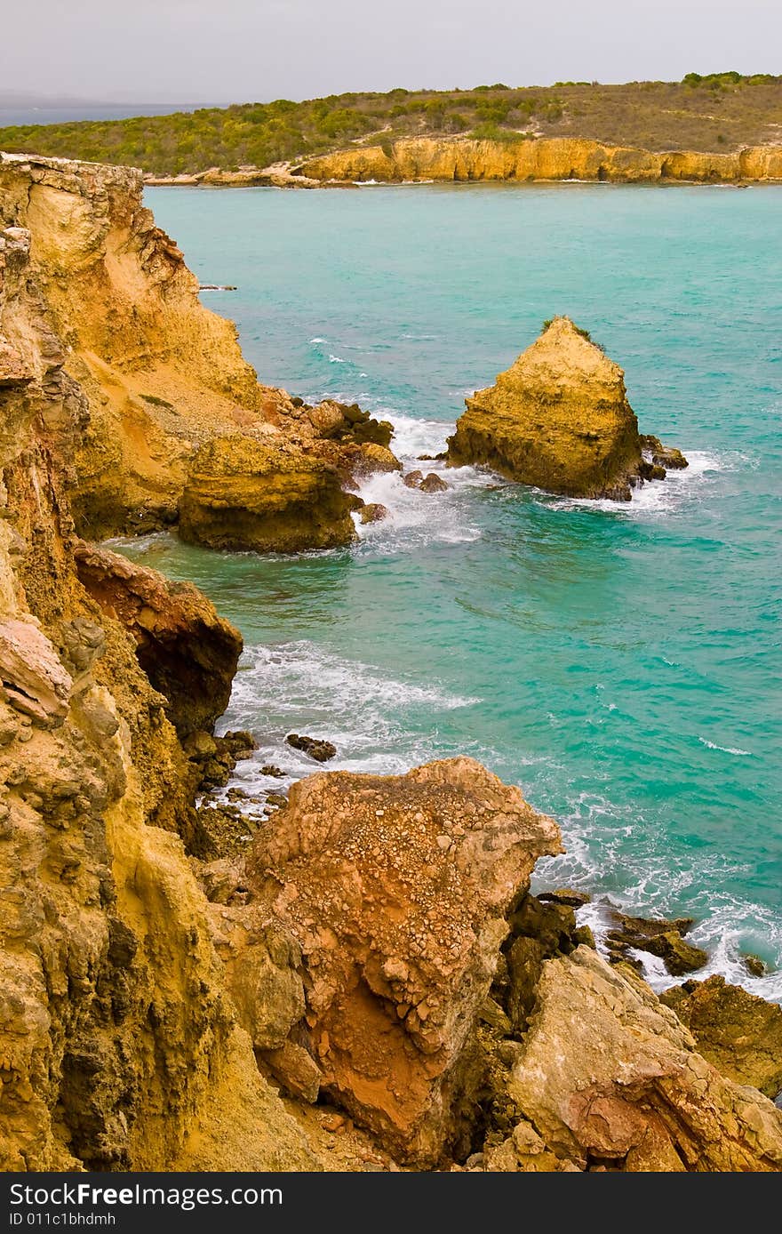 Beautiful view of the cliff in south-east part of Puerto Rico. Beautiful view of the cliff in south-east part of Puerto Rico