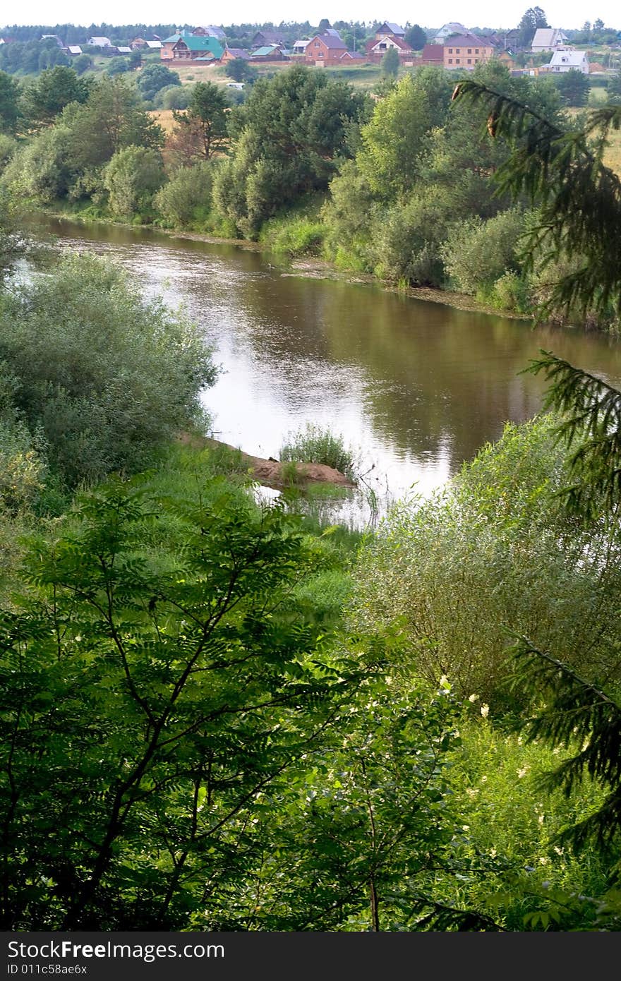 Village and river