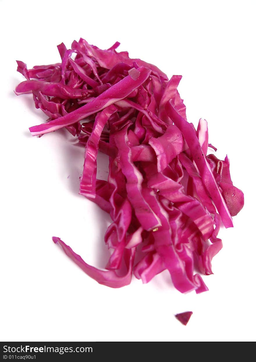 Red cabbage leaves cut