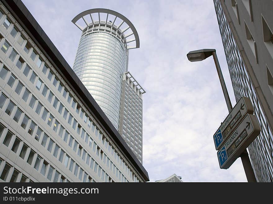 Image of a modern skyscraper in Frankfurt. Image of a modern skyscraper in Frankfurt