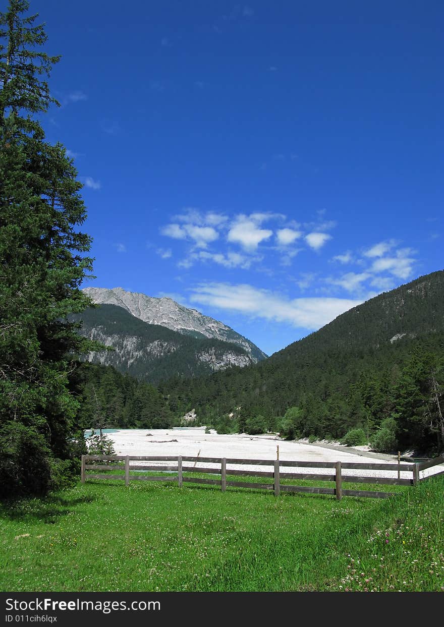 Small river isar at the beginning