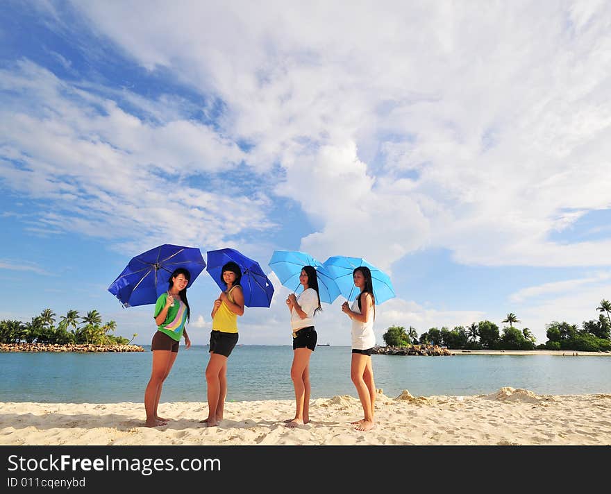 Smiling faces at the beach. Smiling faces at the beach.