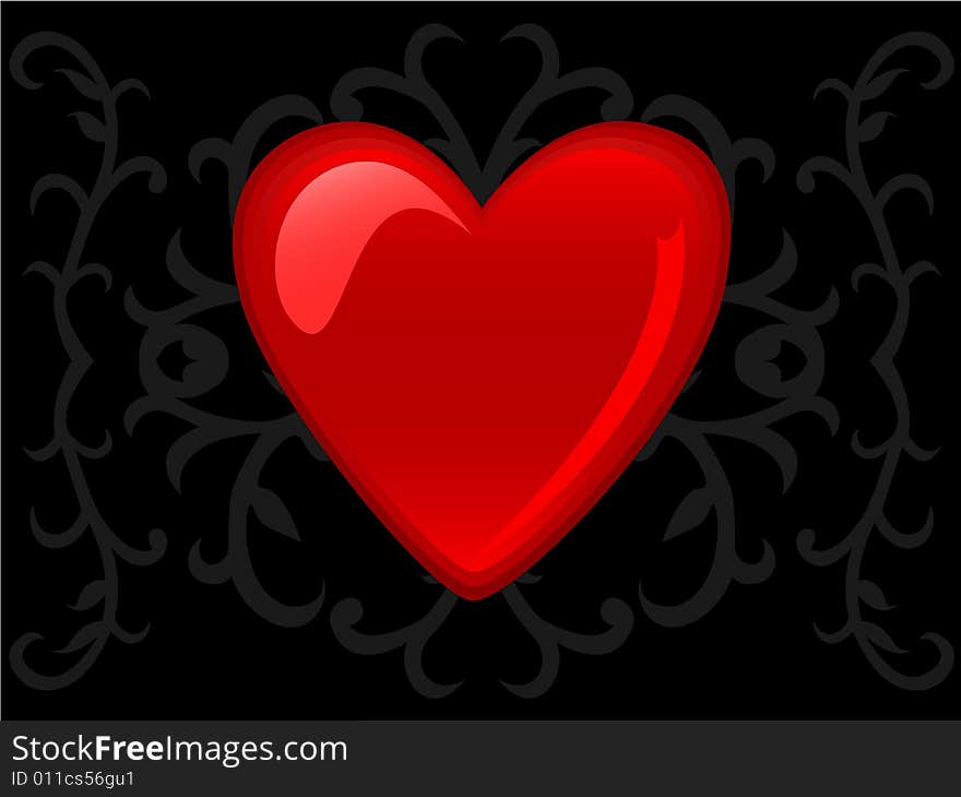 Heart on a black background