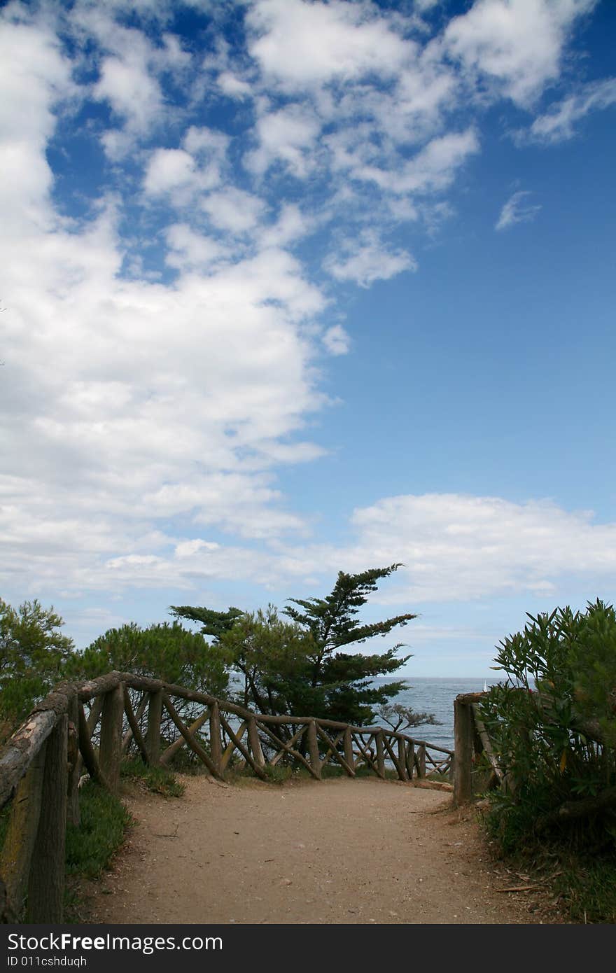 A road to the beach, resort. nice for tropical trip background