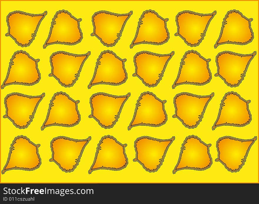 Background yellow colour with ornament from autumn yellow sheet