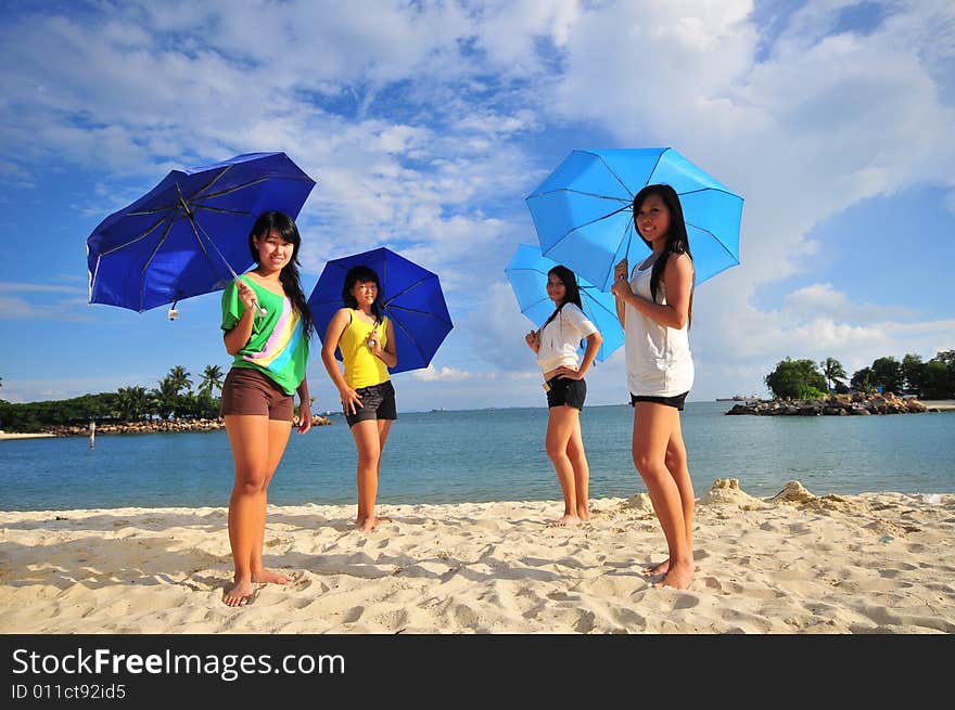 Smiling faces at the beach. Smiling faces at the beach.