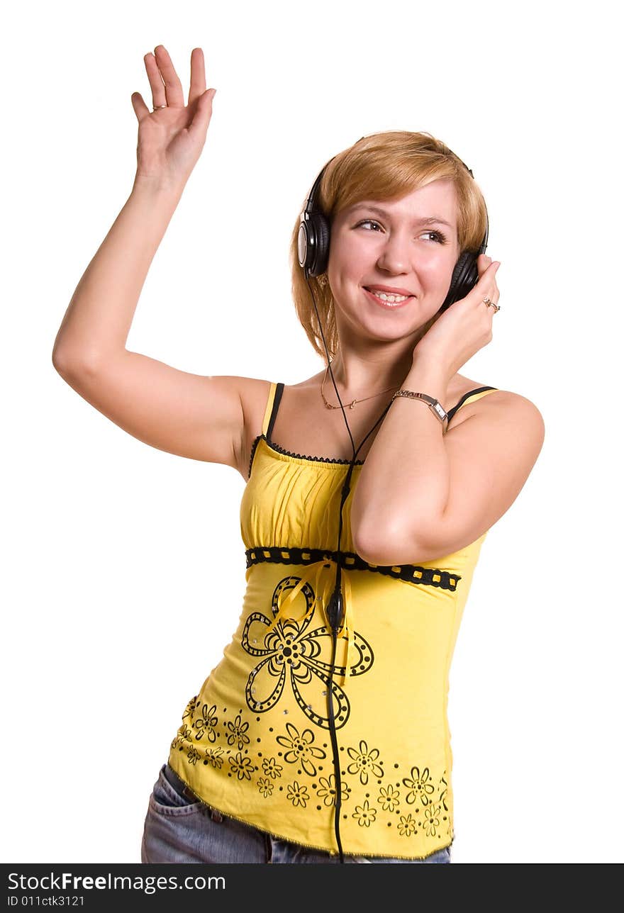 Young woman listening to the music