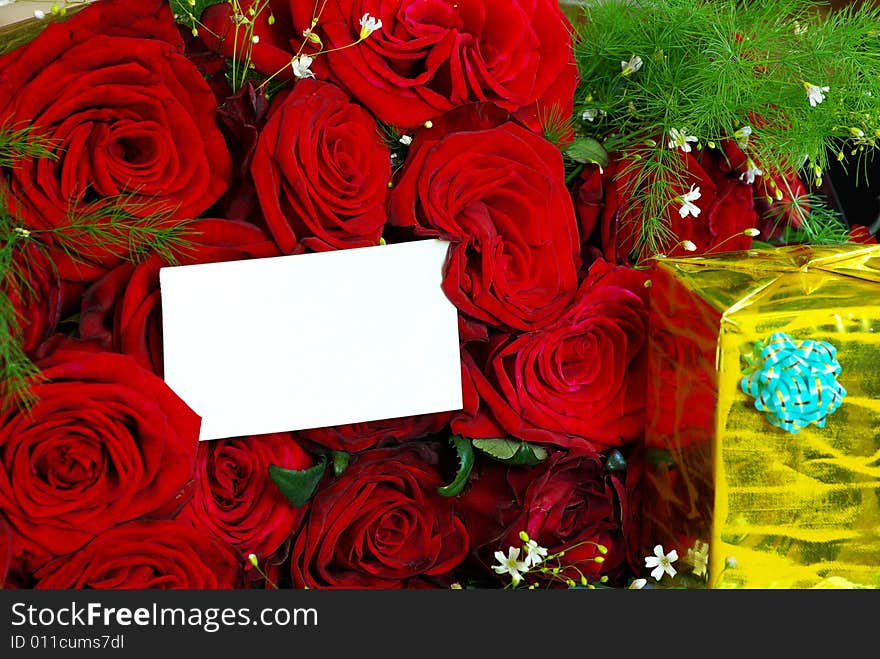 Roses with  gift