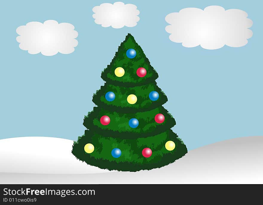 Christmas Tree - illustration - christmas background