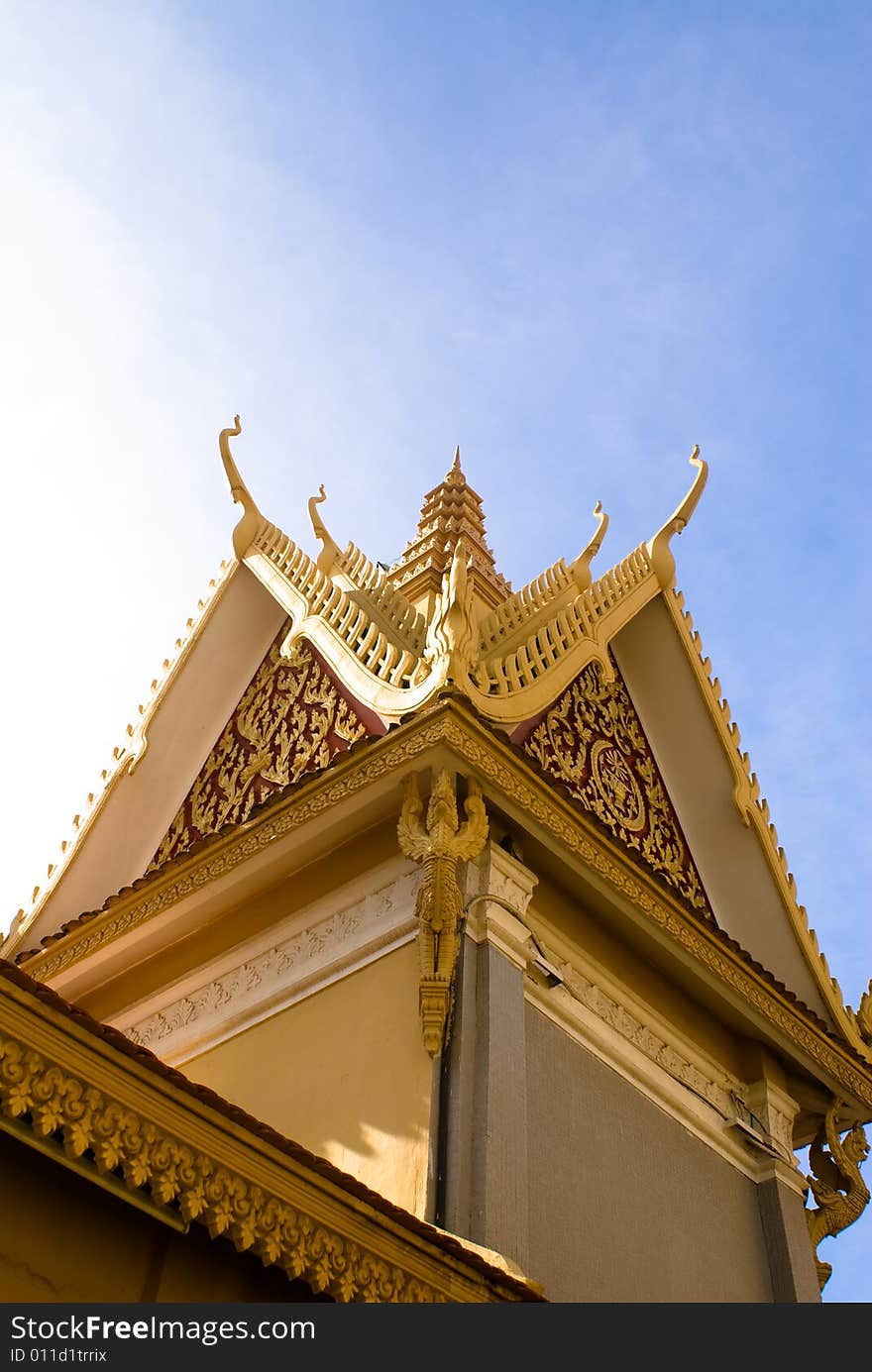 The top roof of royal palace in cambodia. The top roof of royal palace in cambodia