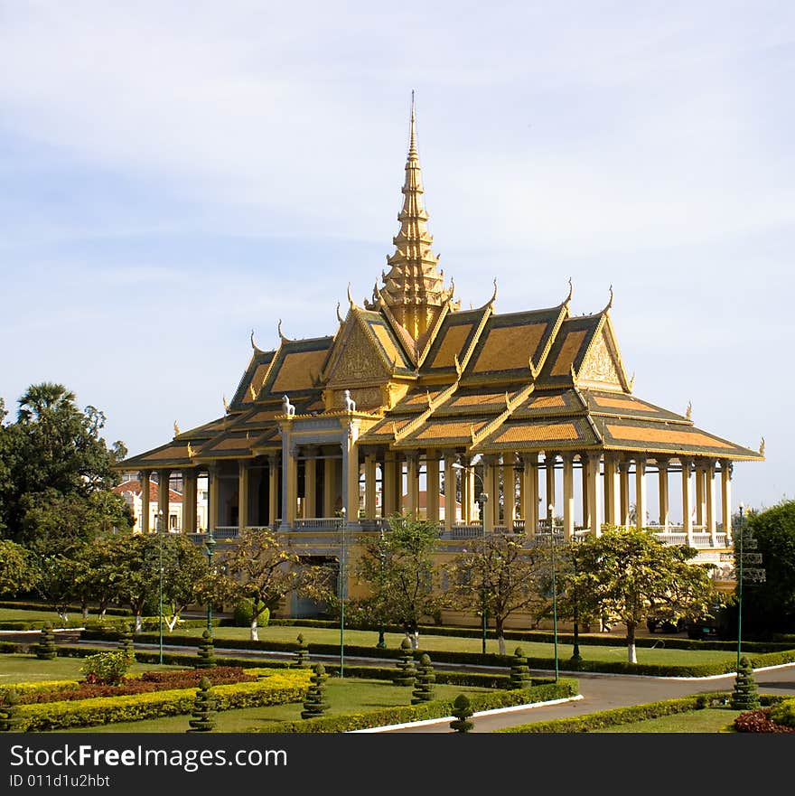 The golden gate of royal palace in Cambodia. The golden gate of royal palace in Cambodia