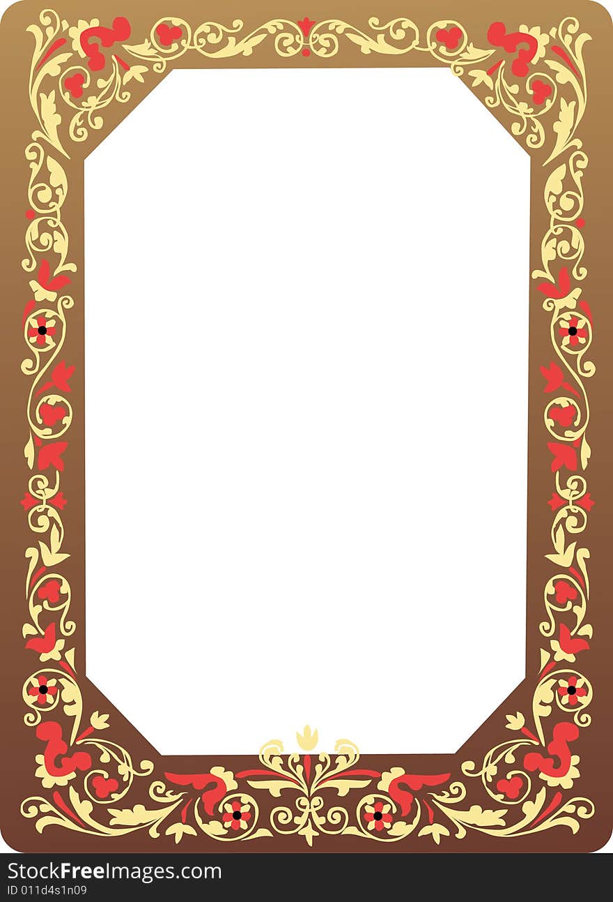 Illustration with floral frame decoration on white background. Illustration with floral frame decoration on white background